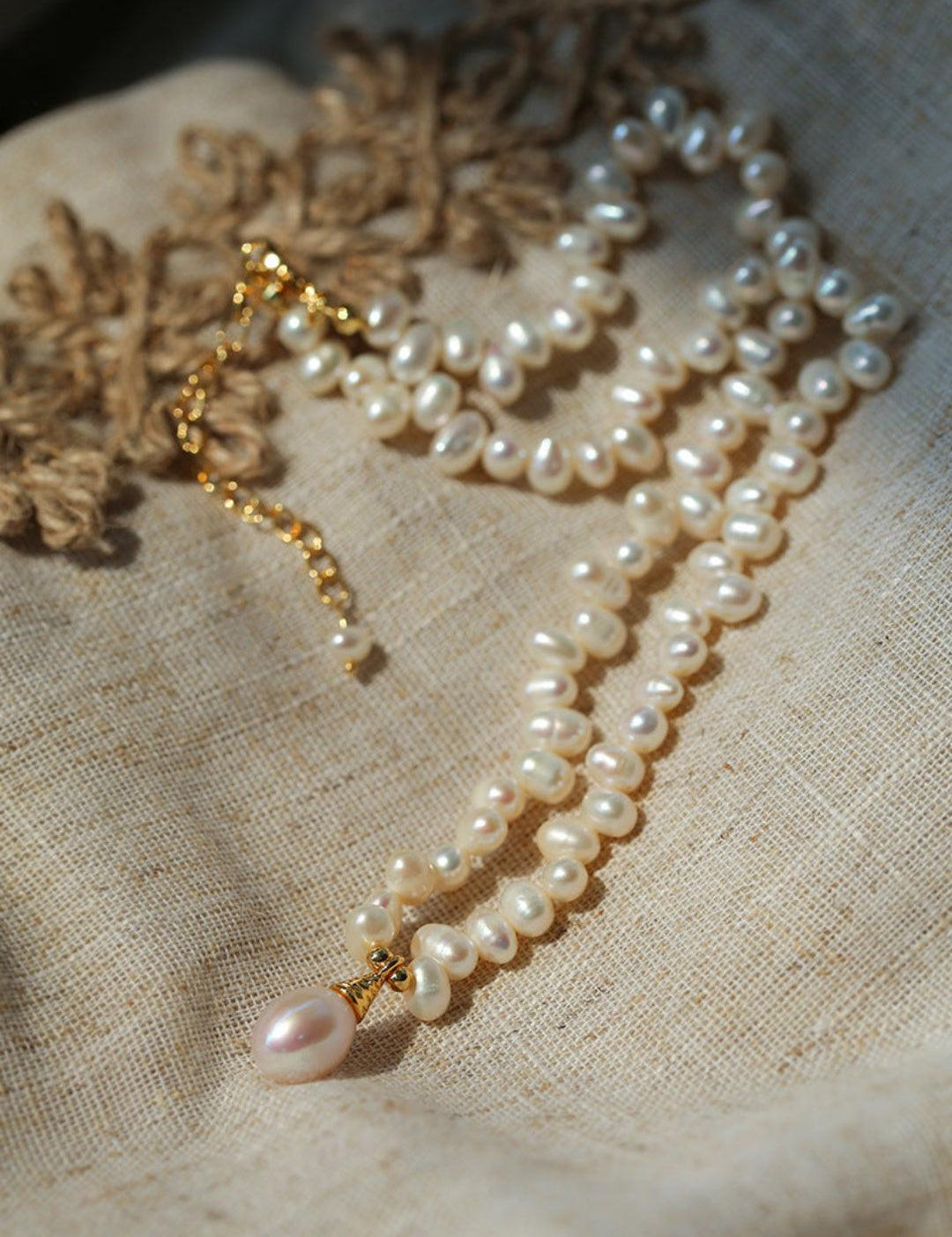 Classic Misplaced Pearl Necklace - Gembea Jewelry