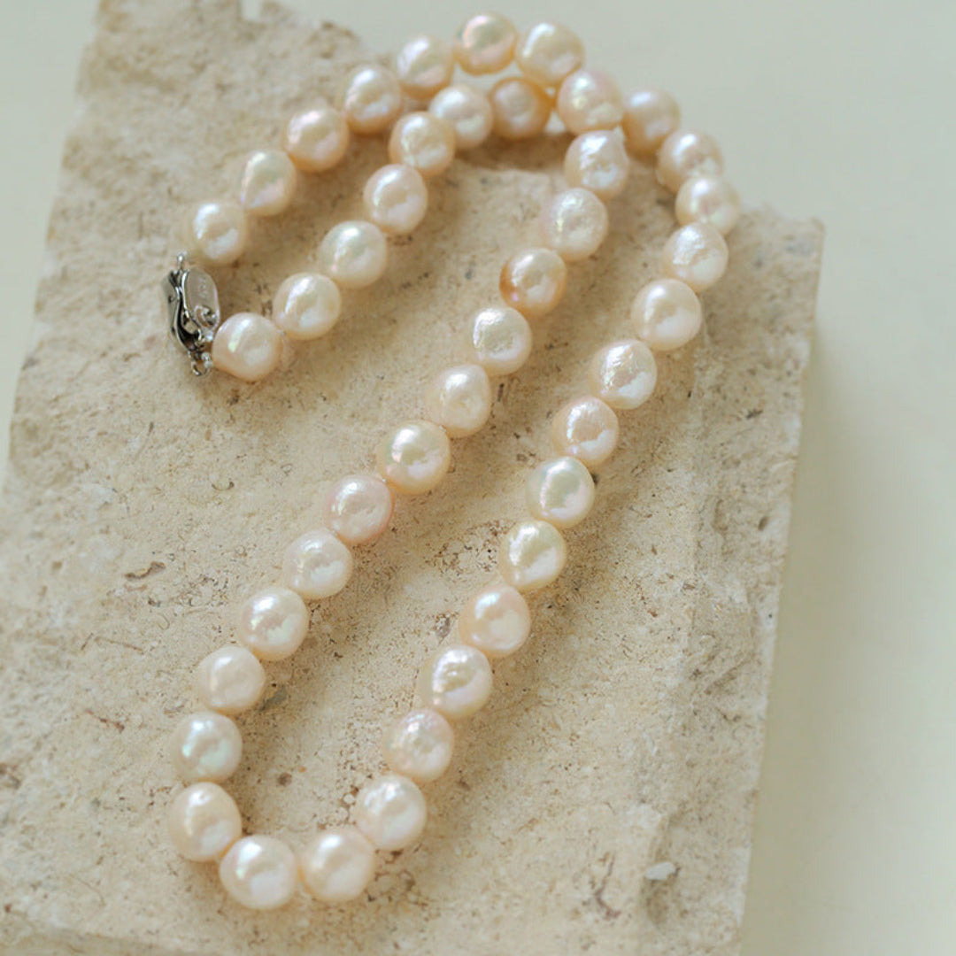 Wrinkled Baroque pearl Beaded Necklace