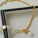 Natural Freshwater Square Pearl Chain Necklace