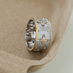 Hollowed-out Cross-flower Silver Ring-Gembea Jewelry