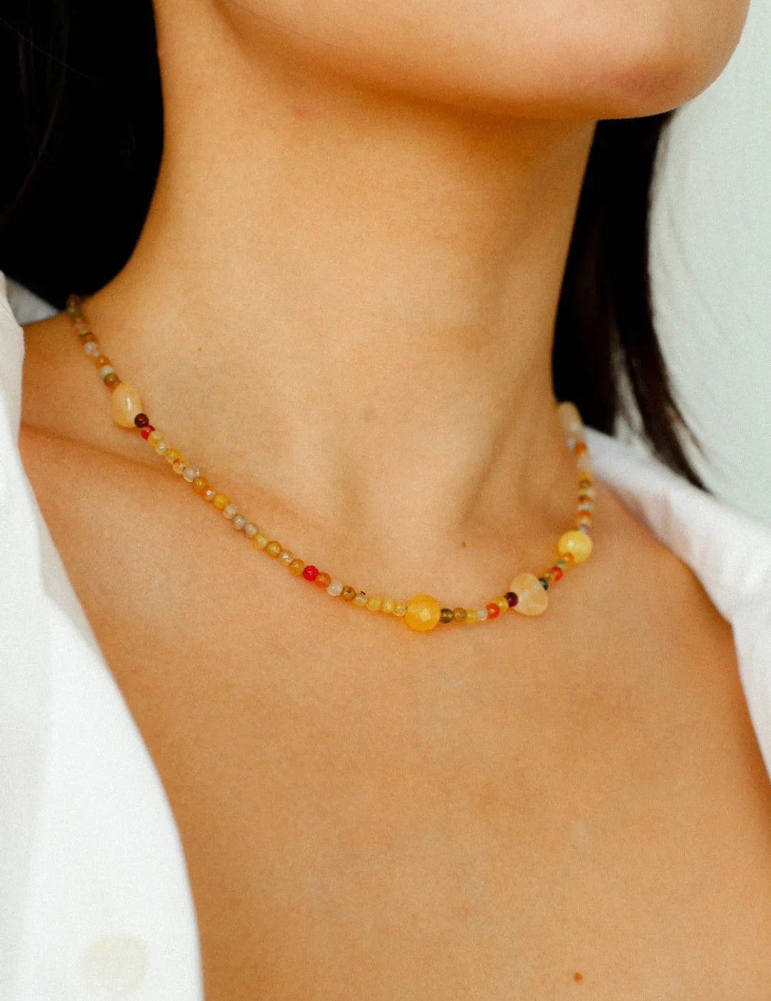 Spring Heartbeat Natural Stone Necklace - Gembea Jewelry