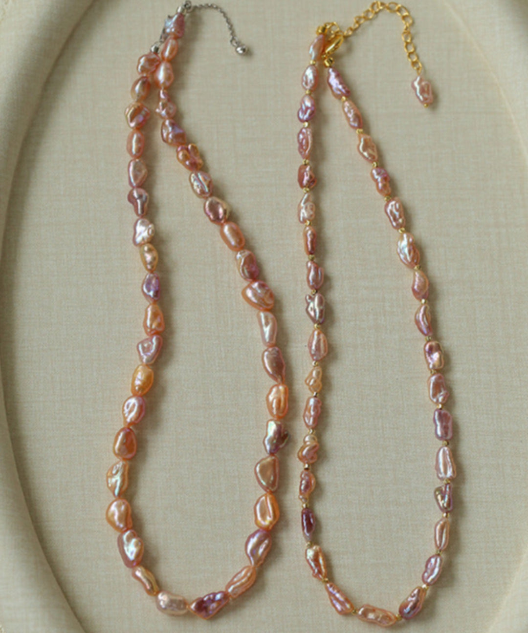 Purple-pink Irregular-shaped Pearl Necklace Gembea Jewelry
