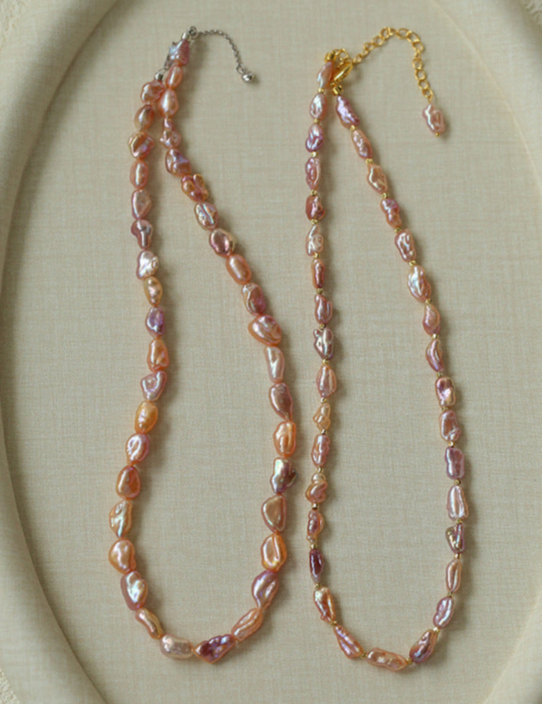 Purple-pink Irregular-shaped Pearl Necklace Gembea Jewelry