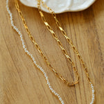 Overlay Natural Pearl Pendant Necklace