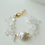 Vacation Glass Crystal Baroque Pearl Bracelet