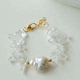 Vacation Glass Crystal Baroque Pearl Bracelet