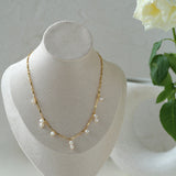 Overlay Natural Pearl Pendant Necklace