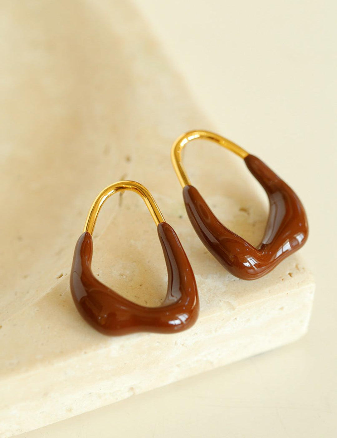 Geometric Enamel Glaze Earrings - Gembea Jewelry