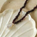 Irregular Garnet Baroque Drop Necklace