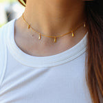 Overlay Chain Drop Choker Necklace