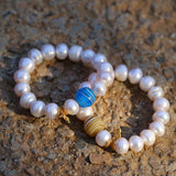 Threaded Glass Old Pearl Bracelet