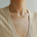 Overlay Embossed Mini Gold Coin Necklace