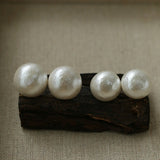 Flying Saucer Cotton Pearl Stud Earrings