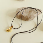 Long Leather Rope Conch Pendant Necklace Gembea Jewelry