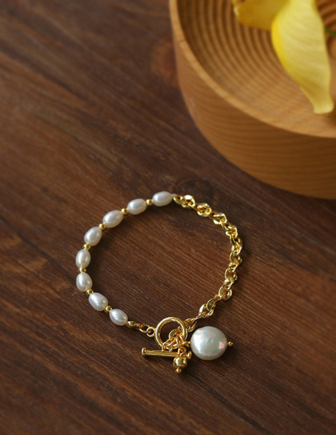 Y-shape Spliced Chain Pearl Bracelet