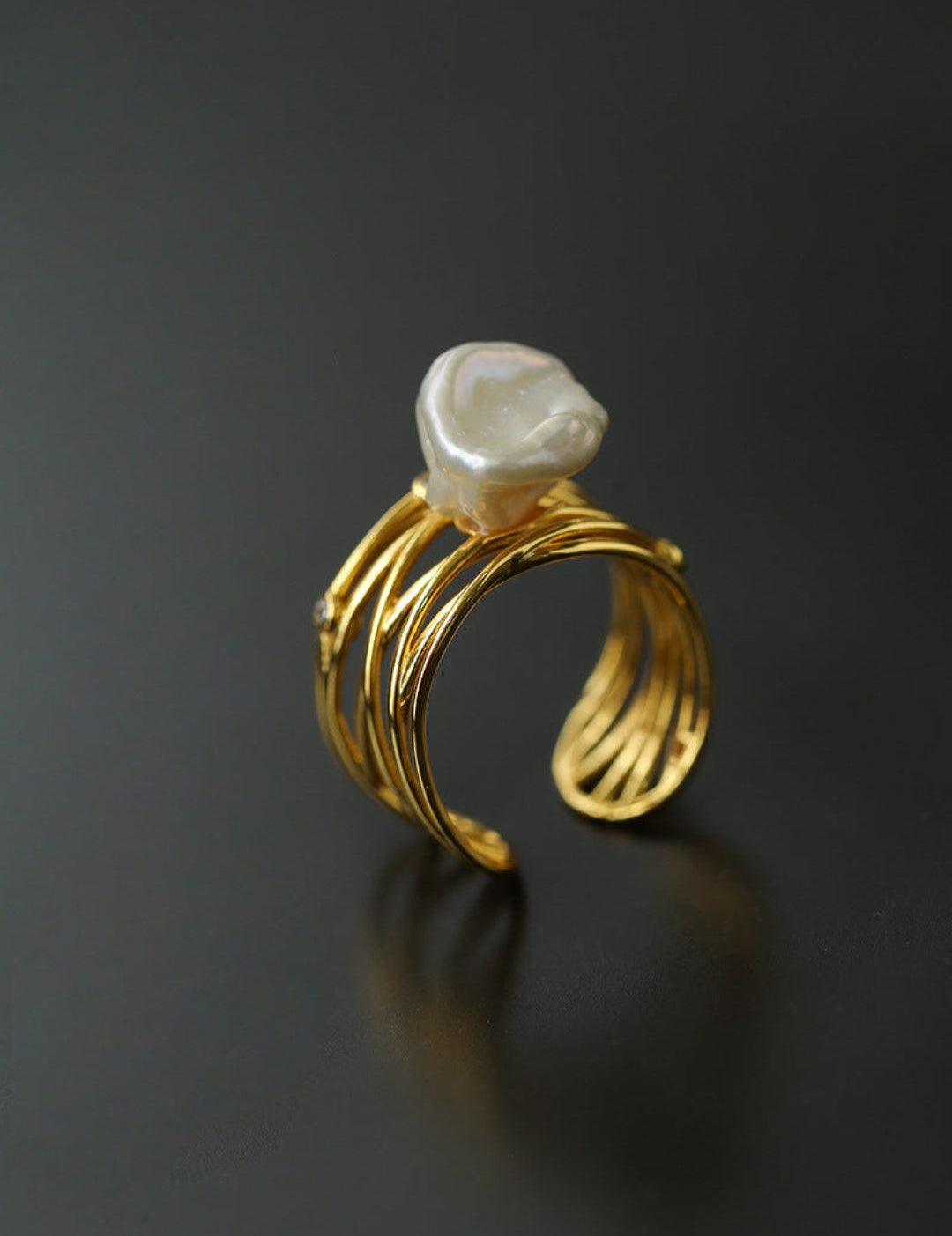 Multilayer Sterling Silver Pearl Ring - Gembea Jewelry