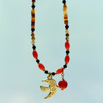 Peace Dove Pendant Agate Beaded Necklace-Gembea Jewelry
