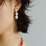 Three Freshwater Pearl Drop Earrings