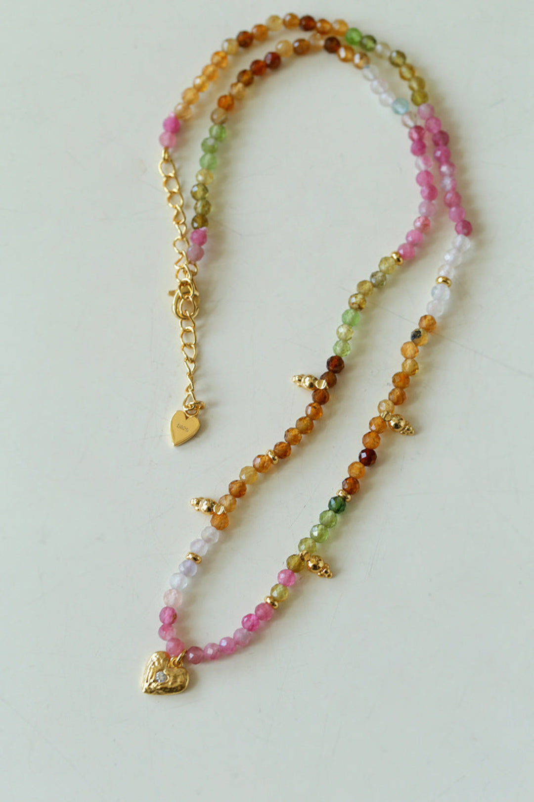 Gembea Jewelry Heart-shaped Colored Tourmaline Necklace