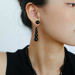 Graded Black and Red Agate Drop Earrings