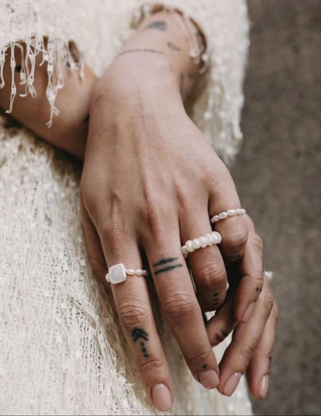 Gembea Jewelry Elastic Irregular Pearl Ring