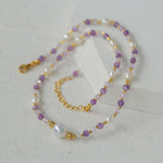 Amethyst Rice Pearl Necklace