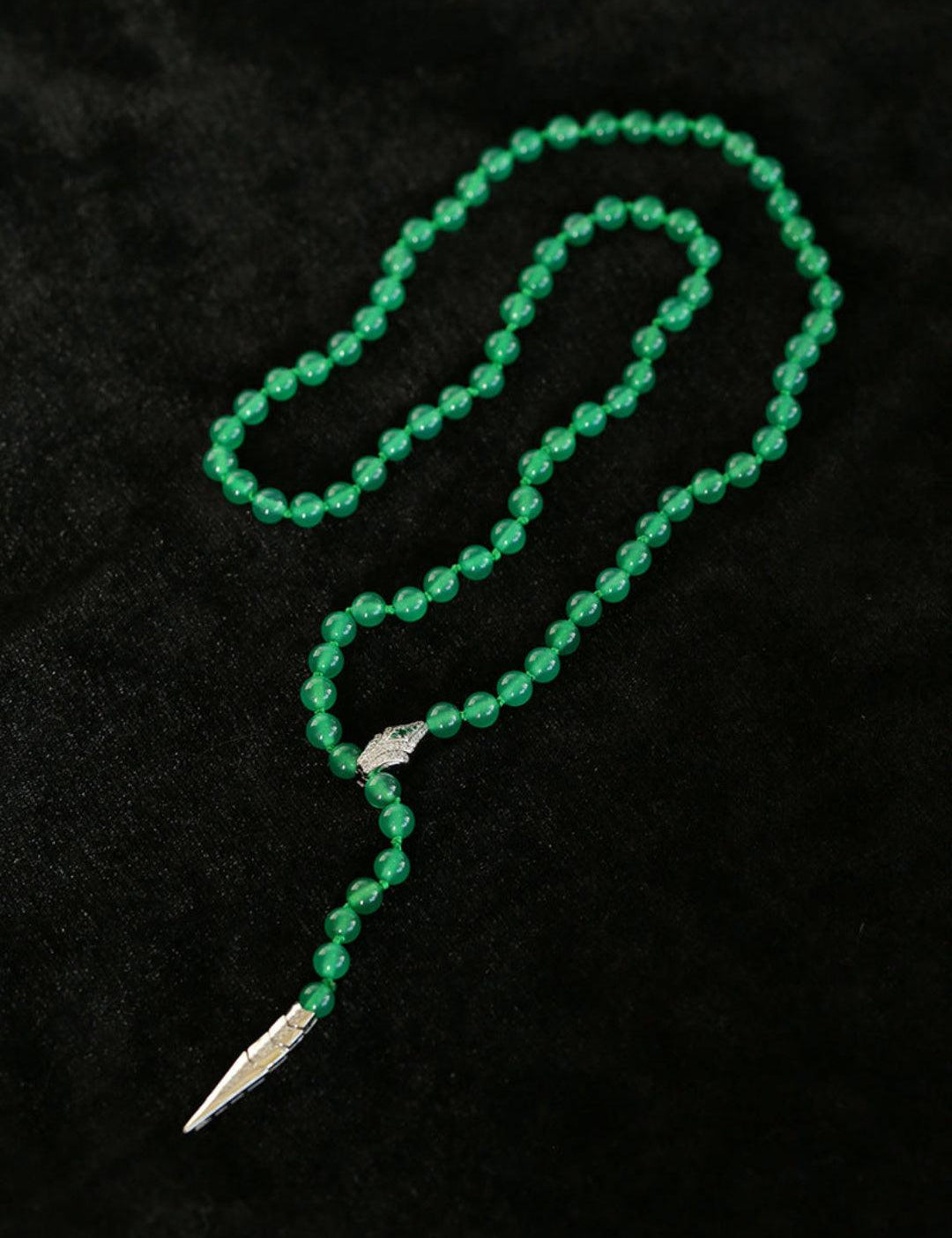 Red and Green Agate Snake Necklace - Gembea Jewelry