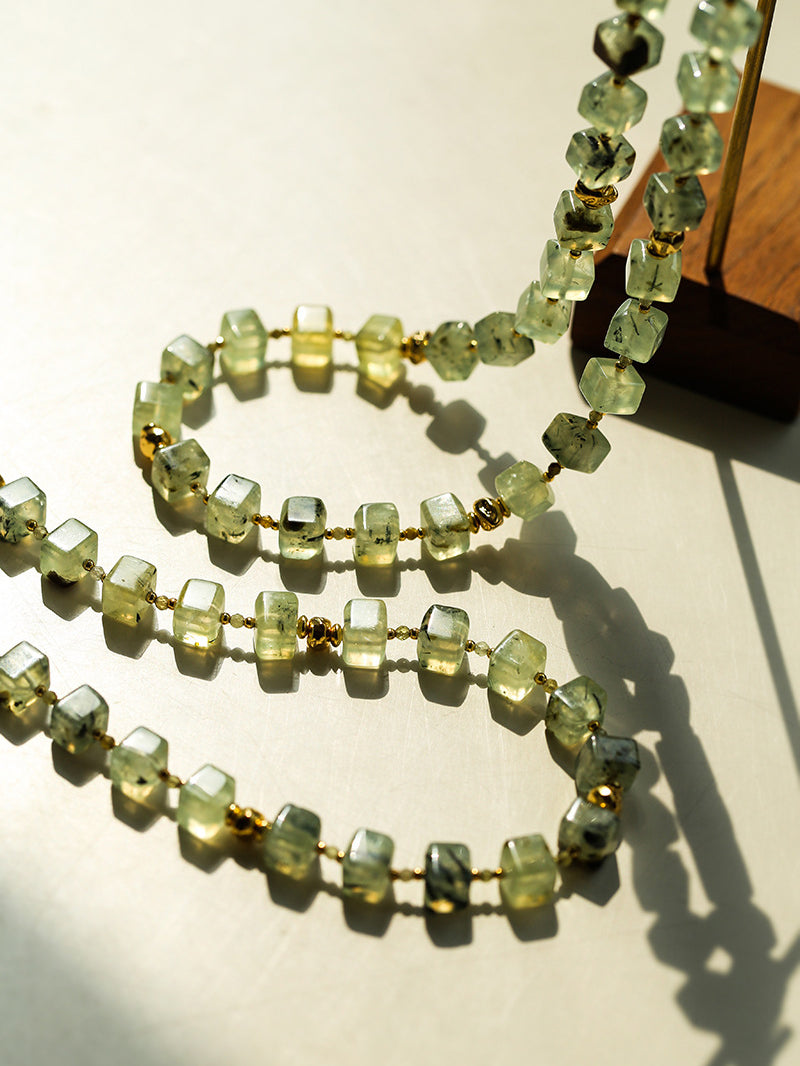 Sugar Cube Grape Stone Beaded Necklace Gembea Jewelry