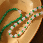 Spring Heartbeat Green Agate Necklace