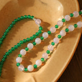 Spring Heartbeat Green Agate Necklace