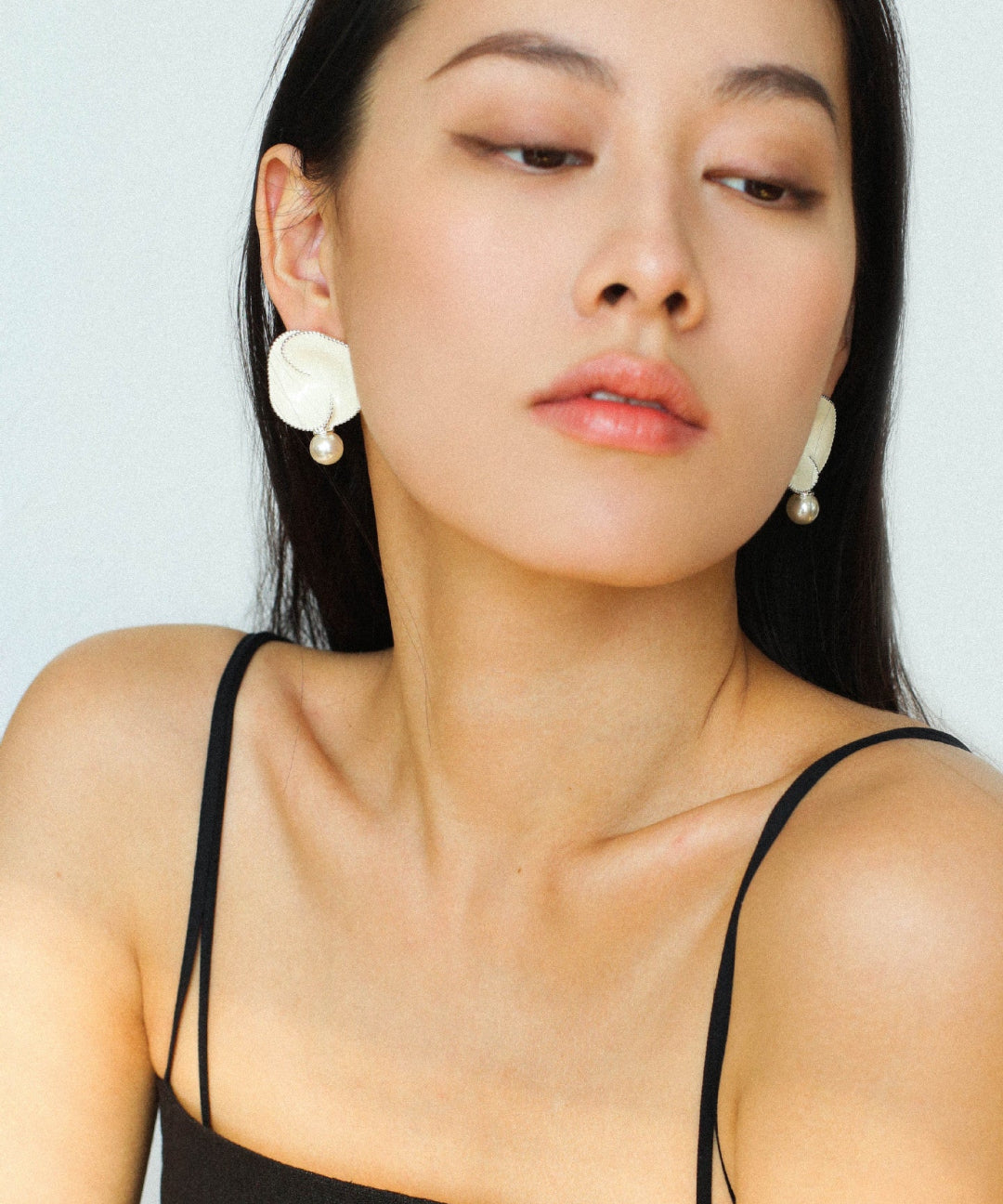 Gembea Jewelry Enamel Flower Pearl Black Agate Earrings