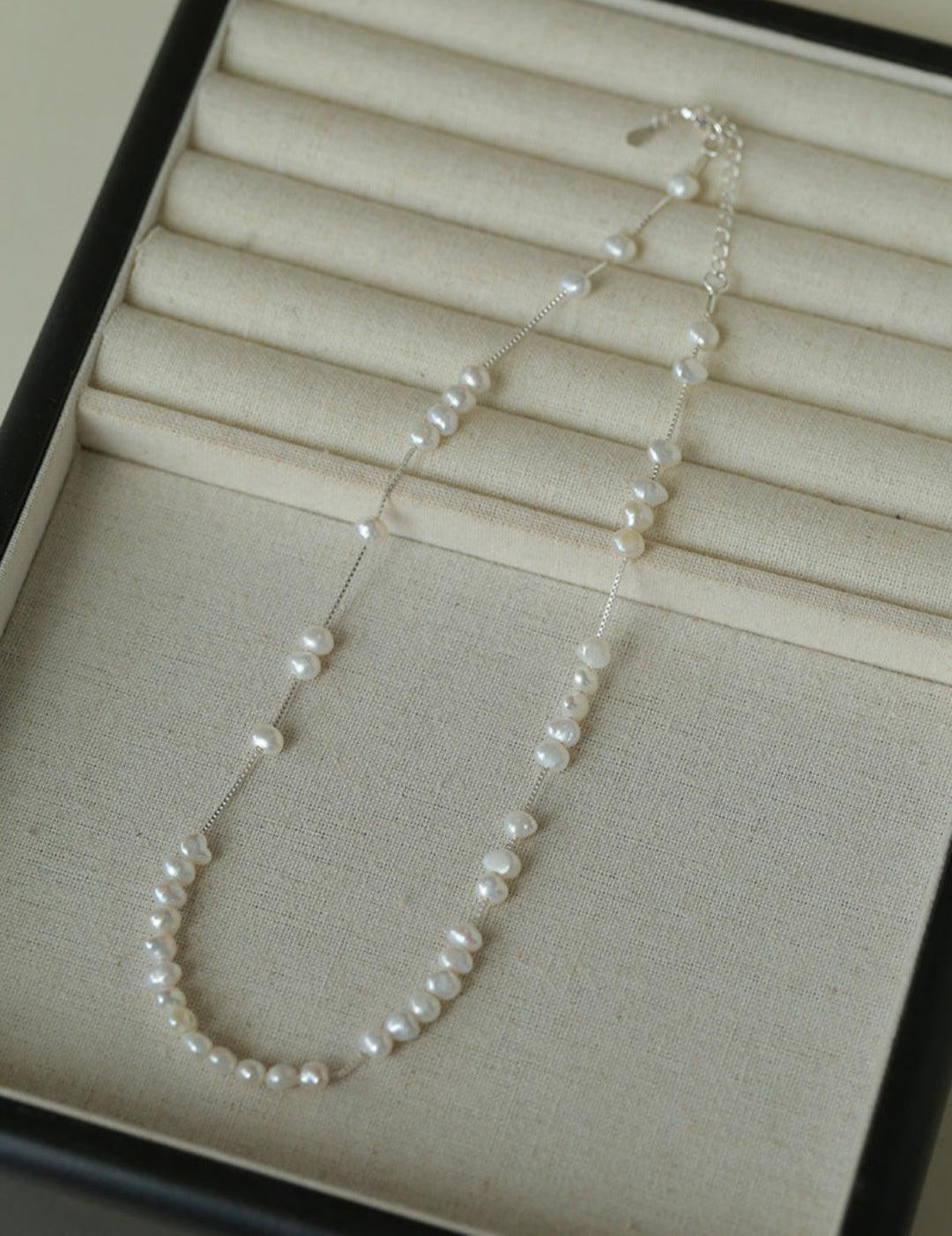 S925 Silver Chain Irregular Pearl Clavicle Necklace - Gembea Jewelry