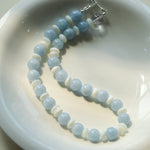 Gembea Jewelry Aquamarine White Scallop Beaded Necklace