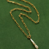 Gold Chain Baroque Pearl Necklace