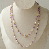 Amethyst Rice Pearl Necklace