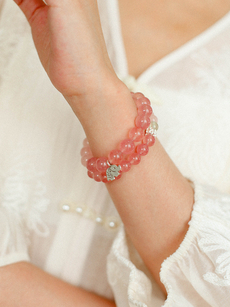 Summer Strawberry Crystal Grape Stone Bracelet Gembea Jewelry