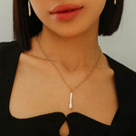 Gold Chain Baroque Pearl Necklace