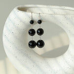 Red and Black Agate S925 Silver Hook Earrings