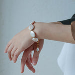 Natural Baroque Shaped Flat Pearl Bracelet