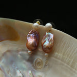 Natural Colorful Baroque Pearl Drop Earrings