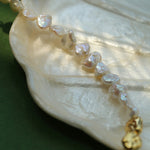 Metal Petal Baroque Pearl Bracelet