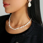 Hand-woven Baroque Winding Pearl Earrings