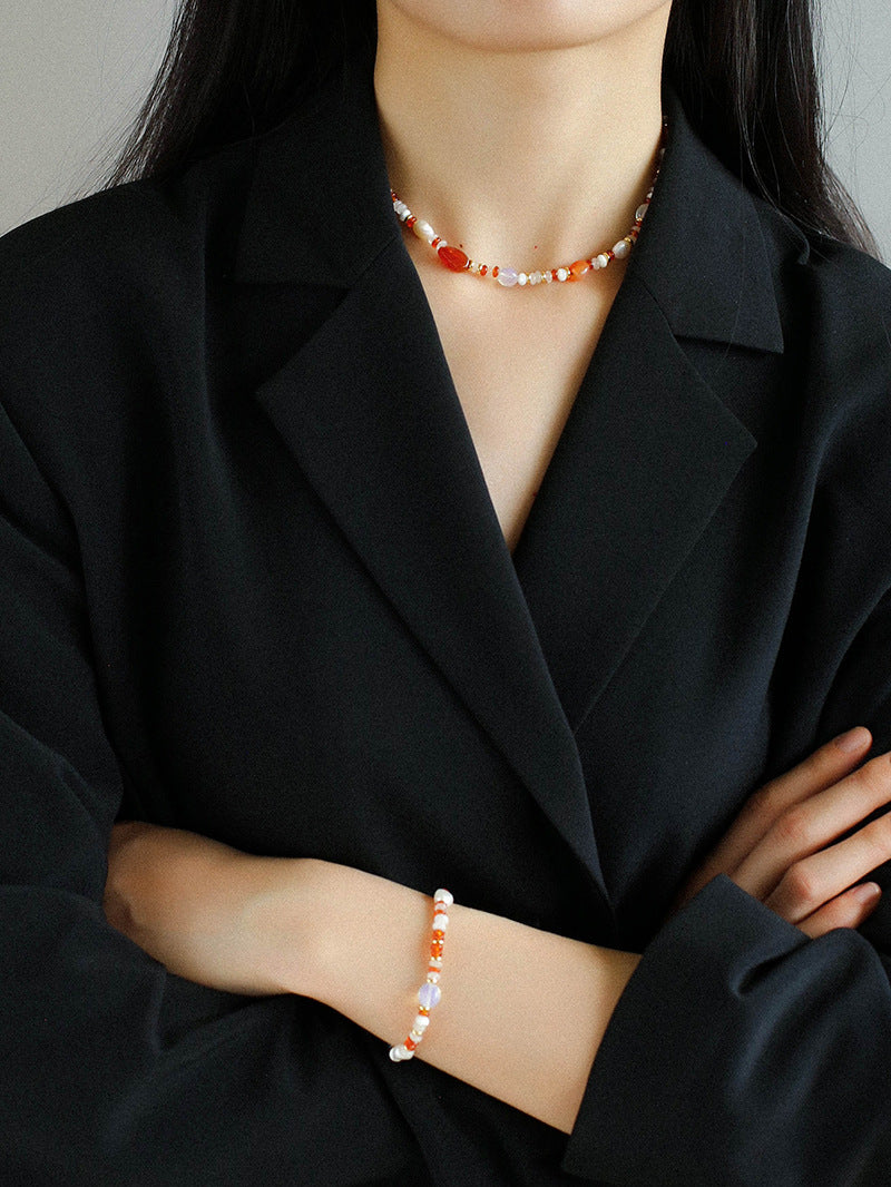 Gembea Jewelry Irregular Colored Natural Stone Necklace