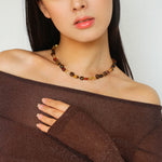 Tiger's Eye Stone Beaded Necklace-Gembea Jewelry