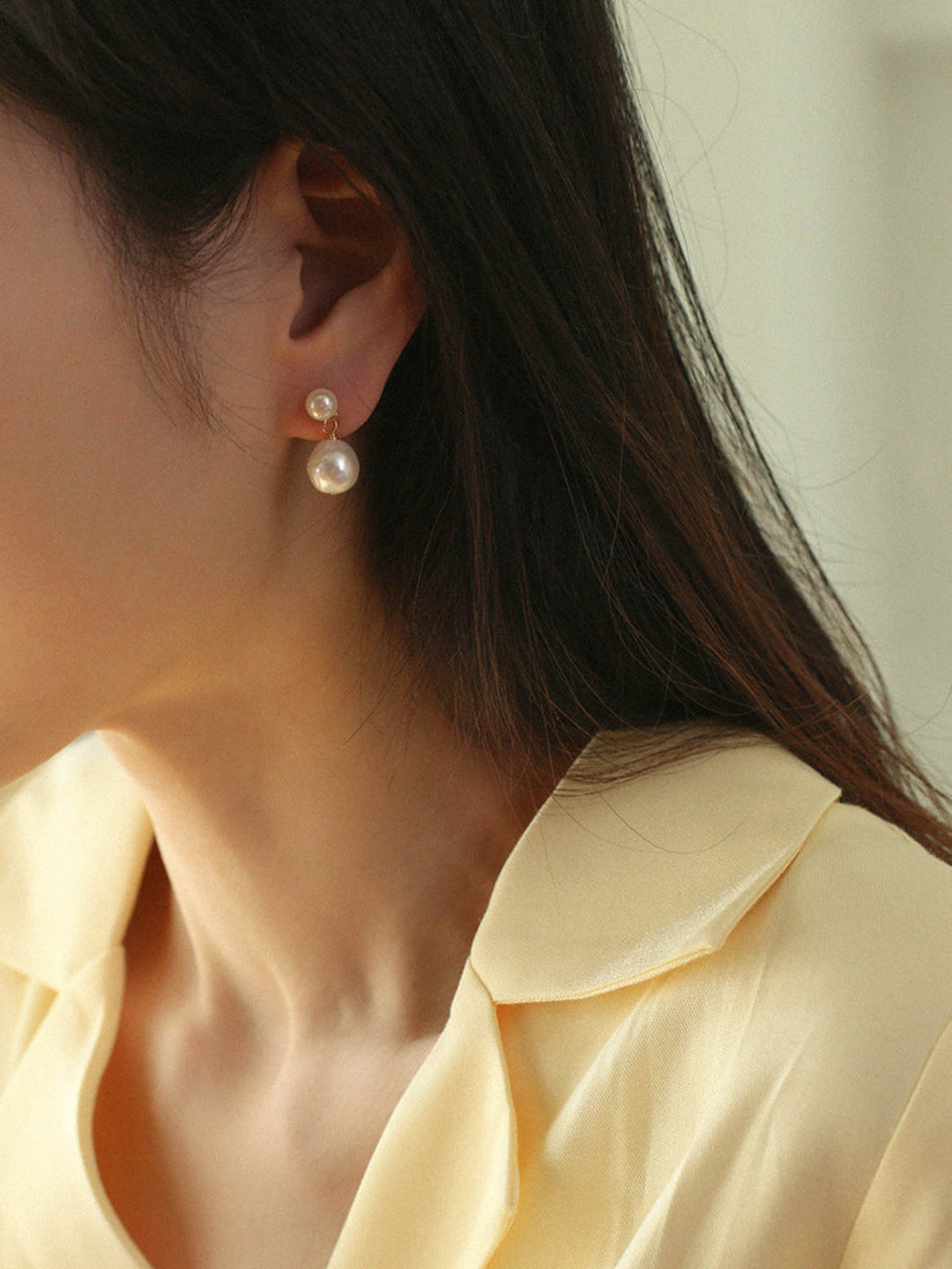 Petite Pearl Drop Studs Earrings