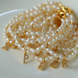 Vintage 26 Letter Pearl Bracelet