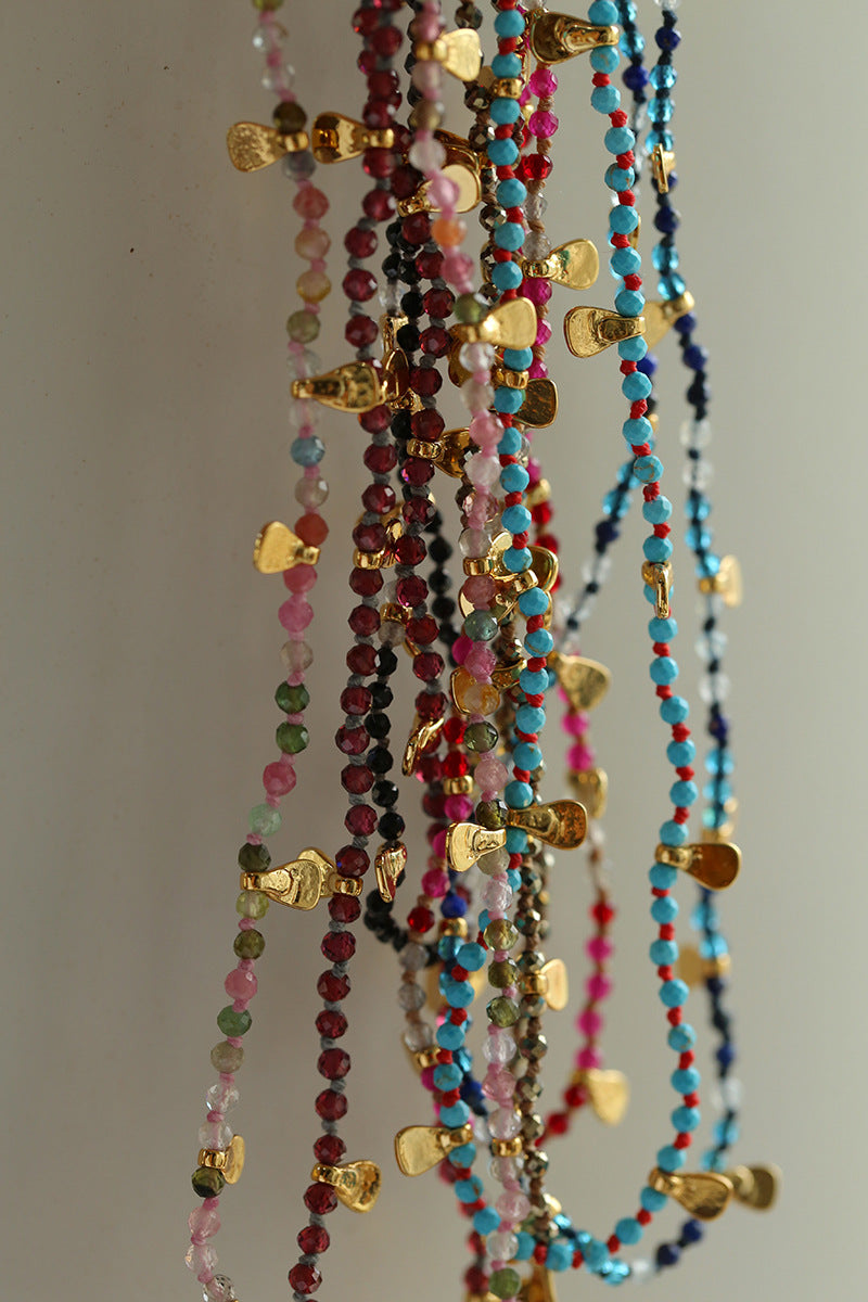 Bohemian-style Hand-woven Natural Stone Necklace