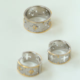Hollowed-out Cross-flower Silver Ring-Gembea Jewelry