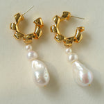 Twist Baroque Pearl Drop Earrings