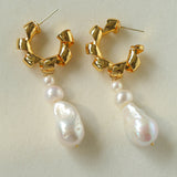 Twist Baroque Pearl Drop Earrings